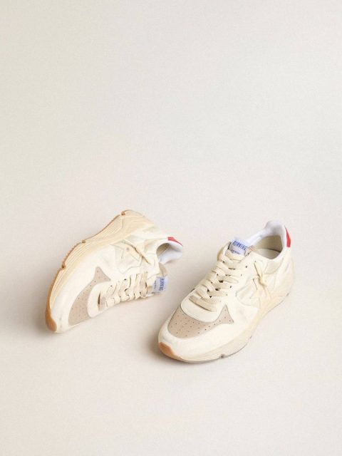 Men Golden Goose Running Sole Men’s Running Sole In Nappa Leather With Beige Leather Star And Red Heel Tab - Image 2