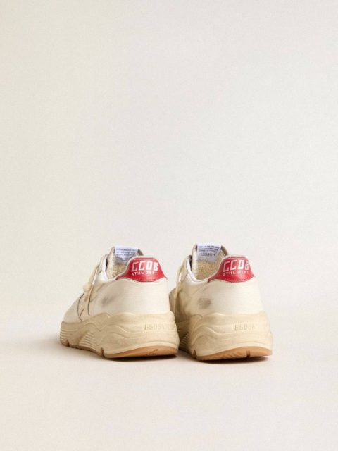 Men Golden Goose Running Sole Men’s Running Sole In Nappa Leather With Beige Leather Star And Red Heel Tab - Image 4