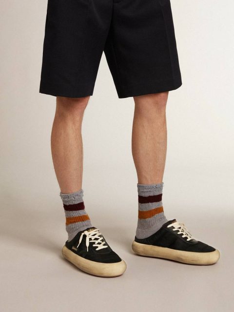 Men Golden Goose Space-Star Men's Space-Star Sabots In Black Nylon With Black Leather Star - Image 3