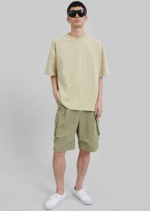 Men Green Edward Cargo Shorts - Olive The Frankie Shop Bottoms