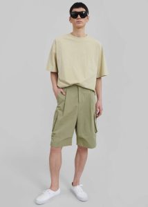 Men Green Edward Cargo Shorts - Olive The Frankie Shop Bottoms - Image 4