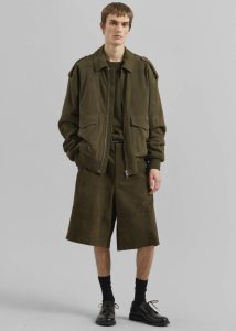 Men Green Outerwear Viper Suede Jacket - Khaki The Frankie Shop - Image 3
