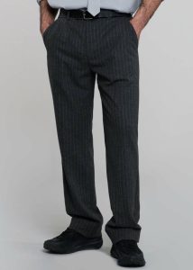 Men Grey Mason Wool Trousers - Dark Grey/White Pinstripe Bottoms The Frankie Shop - Image 5