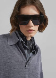 Men Grey Meriel Wool Polo Sweater - Grey The Frankie Shop Knitwear - Image 5