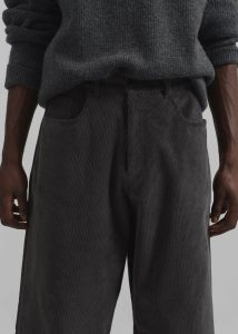 Men Grey The Frankie Shop Bottoms Wharton Corduroy Pants - Charcoal - Image 2