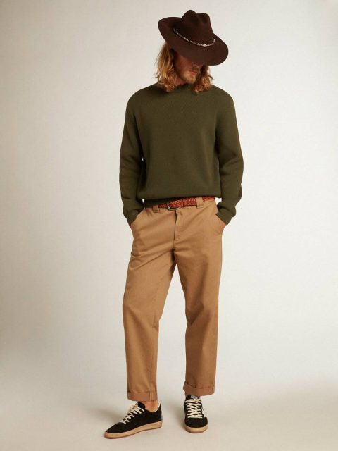 Men Jeans & Pants Beige Khaki Beige Khaki Golden Collection Chinos Golden Goose - Image 3