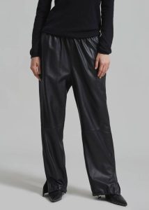 Men Kevin Leather Trousers - Black The Frankie Shop Black Bottoms