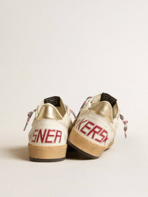 Men Men's Ball Star In Nappa Leather With Blue Suede Star And Platinum Leather Heel Tab Ball Star Golden Goose - Image 4