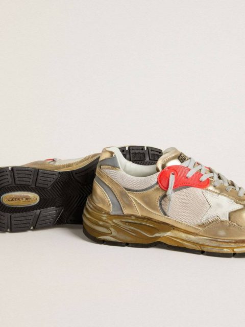 Men Men's Dad-Star In Mesh And Gold Foiled Leather With White Leather Star Dad-Star Golden Goose - Image 3