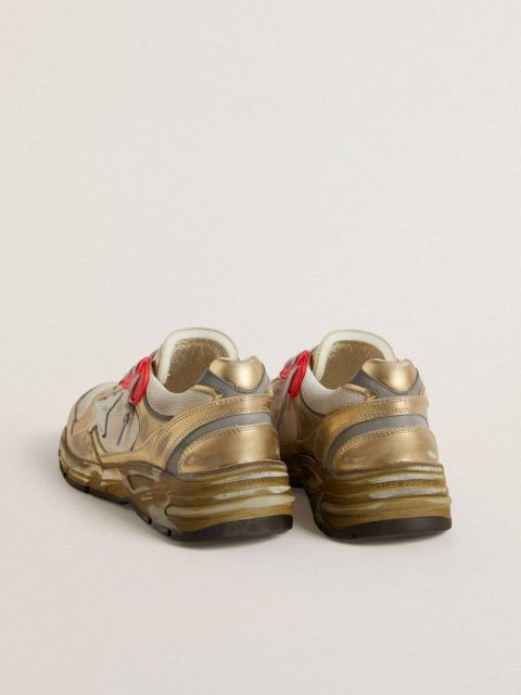 Men Men's Dad-Star In Mesh And Gold Foiled Leather With White Leather Star Dad-Star Golden Goose - Image 4