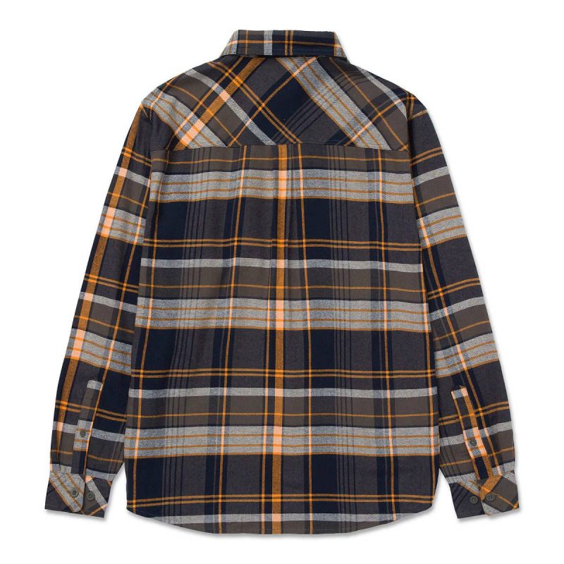 Men Men's Flannel Shirt Blaze/Grey Cat Tops & Outerwear - Image 3