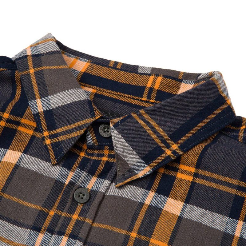 Men Men's Flannel Shirt Blaze/Grey Cat Tops & Outerwear - Image 5