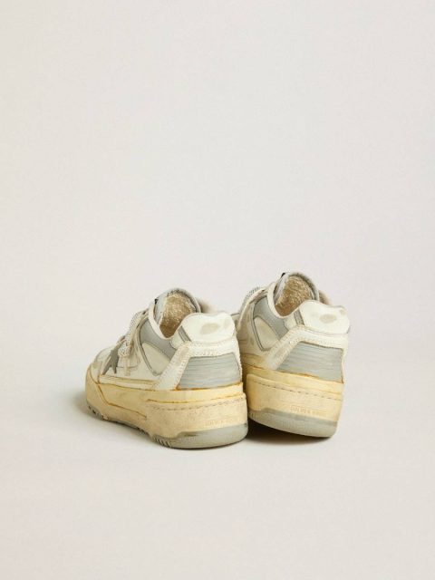 Men Men’s Forty2 In White Leather With Laces With Swarovski Crystals And Gray Star Forty2 Golden Goose - Image 4