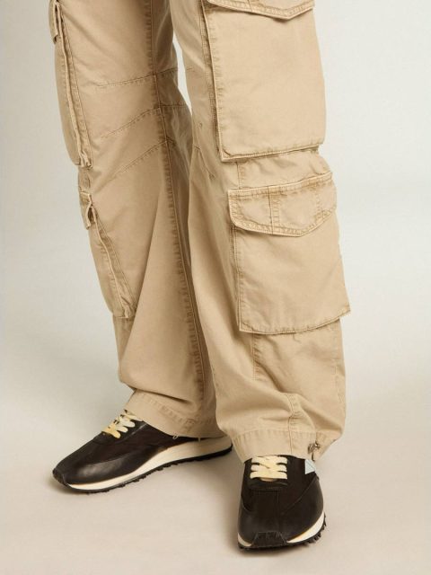 Men Men's Khaki-Colored Cotton Cargo Pants Khaki Jeans & Pants Golden Goose - Image 5