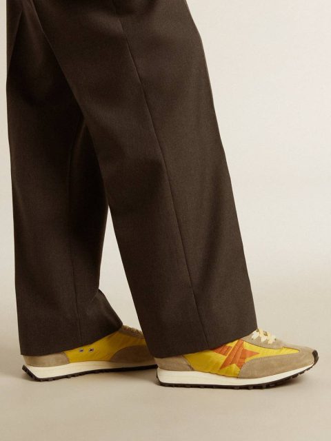 Men Men’s Marathon With Yellow Nylon Upper And Orange Star Marathon Golden Goose - Image 3