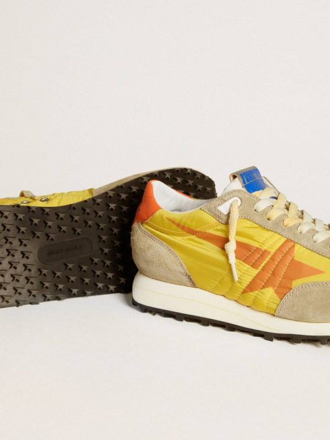 Men Men’s Marathon With Yellow Nylon Upper And Orange Star Marathon Golden Goose - Image 4