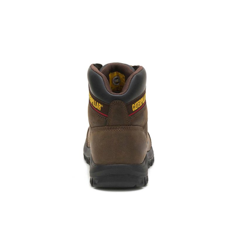 Men Men's Outline Work Boot Boots Cat Seal Brown - Image 5