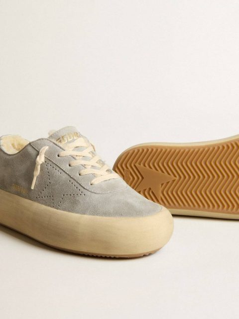 Men Men’s Space-Star Shoes In Ice-Gray Suede With Shearling Lining Space-Star Golden Goose - Image 3