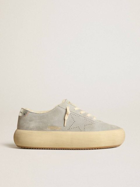 Men Men’s Space-Star Shoes In Ice-Gray Suede With Shearling Lining Space-Star Golden Goose