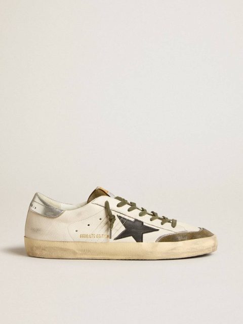 Men Men's Super-Star Ltd In Nappa Leather With Black Leather Star And Silver Heel Tab Super-Star Golden Goose