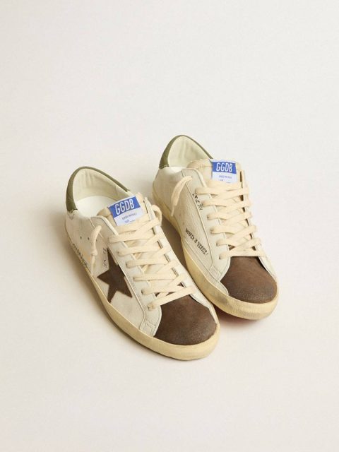 Men Men's Super-Star Ltd In Nappa With Brown Suede Star And Green Heel Tab Golden Goose Super-Star - Image 2