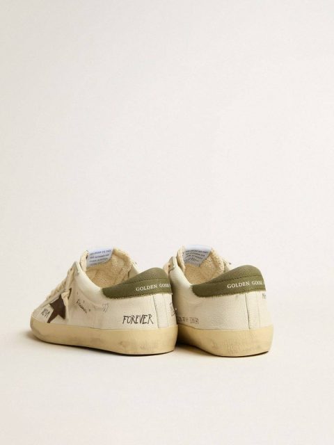Men Men's Super-Star Ltd In Nappa With Brown Suede Star And Green Heel Tab Golden Goose Super-Star - Image 4