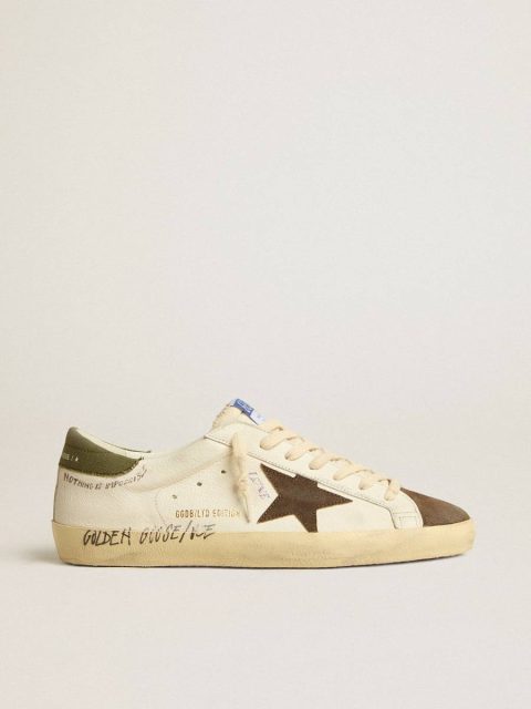 Men Men's Super-Star Ltd In Nappa With Brown Suede Star And Green Heel Tab Golden Goose Super-Star