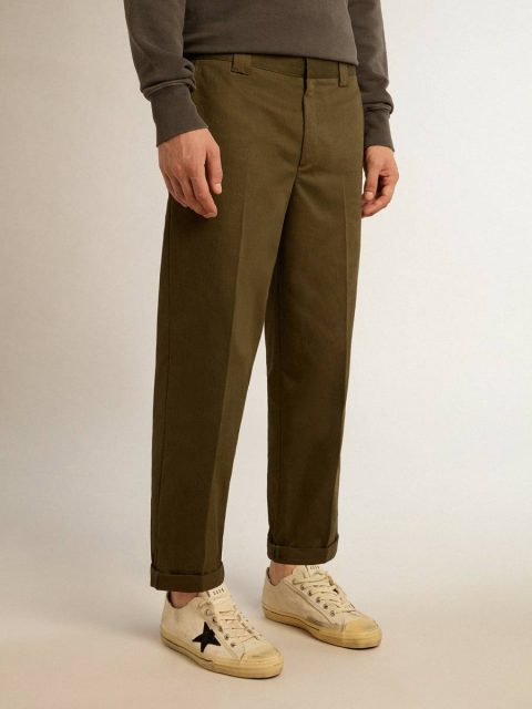 Men Military-Green Golden Collection Chinos Military Green Jeans & Pants Golden Goose - Image 2