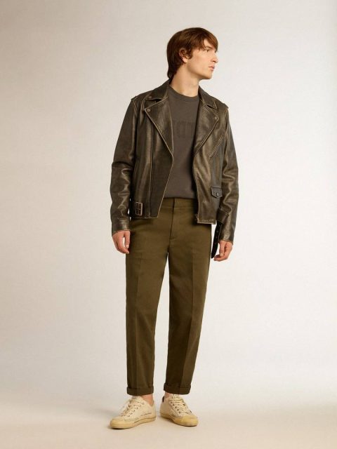 Men Military-Green Golden Collection Chinos Military Green Jeans & Pants Golden Goose - Image 3