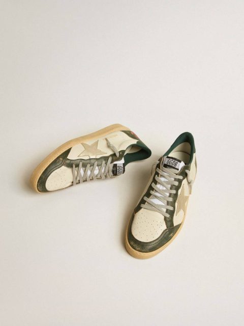 Men Off-White Golden Goose Ball Star Ball Star Ltd With Platinum Leather Star And Green Leather Heel Tab - Image 2