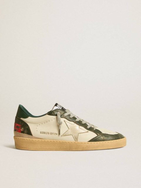 Men Off-White Golden Goose Ball Star Ball Star Ltd With Platinum Leather Star And Green Leather Heel Tab