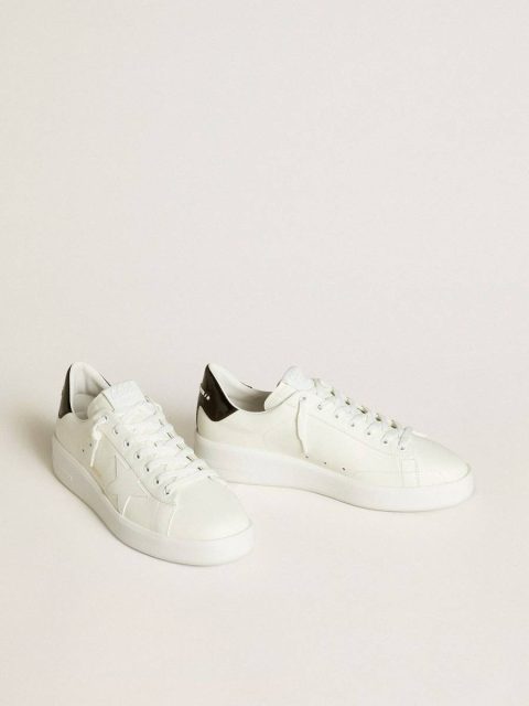 Men Purestar Golden Goose Optical White Men’s Purestar With Leather Star And Black Patent Leather Heel Tab - Image 2