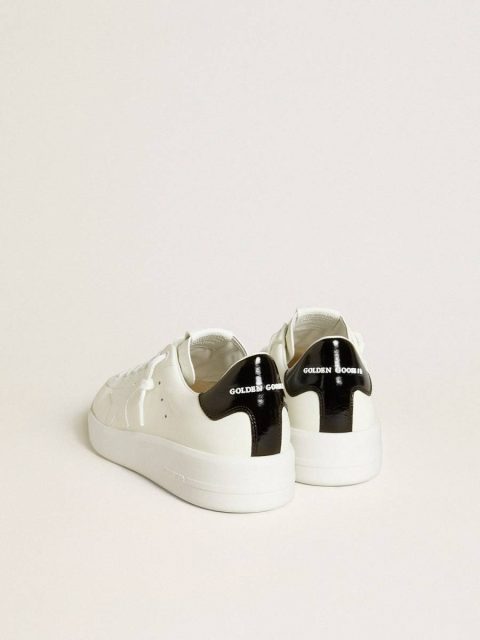 Men Purestar Golden Goose Optical White Men’s Purestar With Leather Star And Black Patent Leather Heel Tab - Image 4
