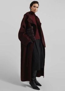 Men Red Alida Hooded Long Coat - Burgundy The Frankie Shop Outerwear - Image 5