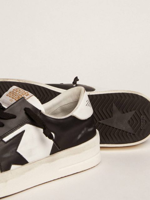 Men Stardan Black And White Golden Goose Men's Stardan In White And Black Leather - Image 3