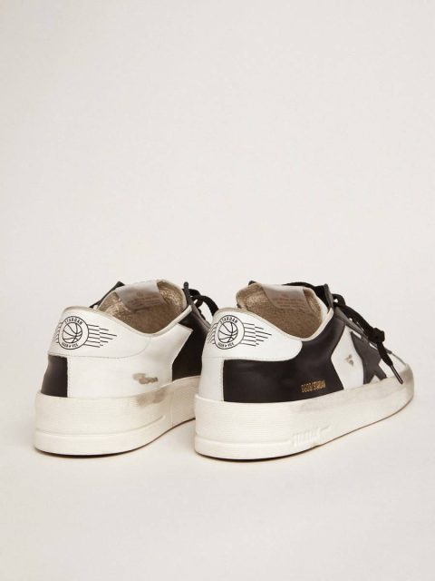 Men Stardan Black And White Golden Goose Men's Stardan In White And Black Leather - Image 4