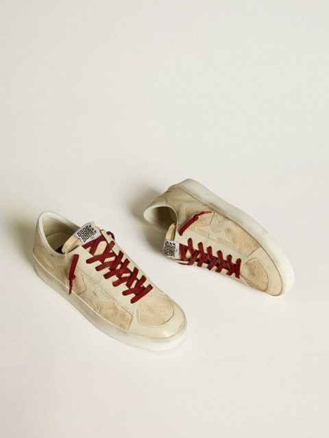 Men Stardan Golden Goose Men’s Stardan Ltd In Suede With Patent White Leather Star And Heel Tab - Image 2