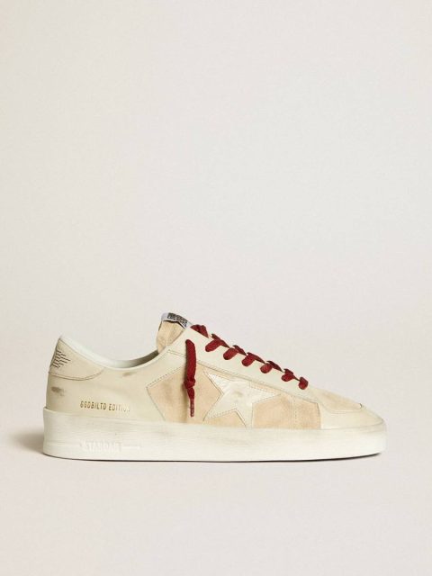 Men Stardan Golden Goose Men’s Stardan Ltd In Suede With Patent White Leather Star And Heel Tab
