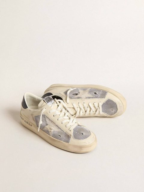 Men Stardan In White Leather And Mesh With White Leather Star Golden Goose Stardan - Image 2