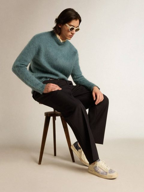 Men Stardan In White Leather And Mesh With White Leather Star Golden Goose Stardan - Image 3