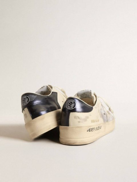 Men Stardan In White Leather And Mesh With White Leather Star Golden Goose Stardan - Image 5