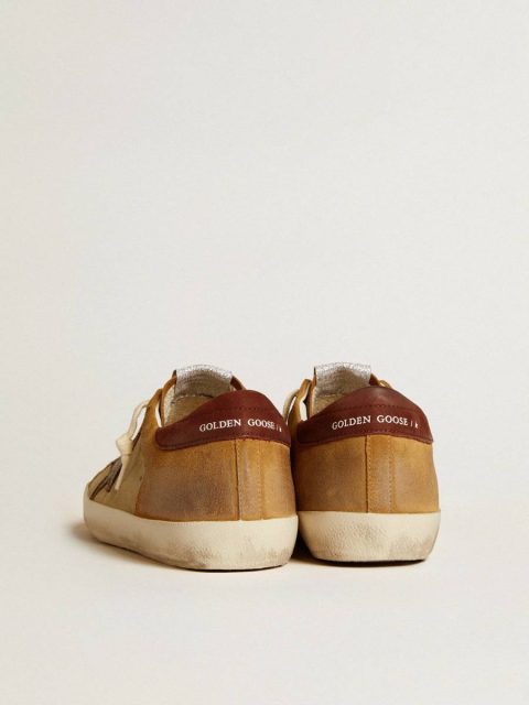 Men Super-Star Golden Goose Men’s Super-Star In Beige And Caramel Suede With Black Crackle Leather Star - Image 3