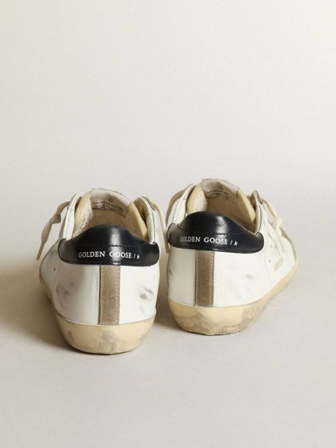 Men Super-Star Golden Goose Men's Super-Star With Perforated Star And Blue Heel Tab White - Image 5