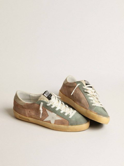 Men Super-Star In Brown And Green Suede With White Nappa Leather Star Golden Goose Super-Star - Image 2