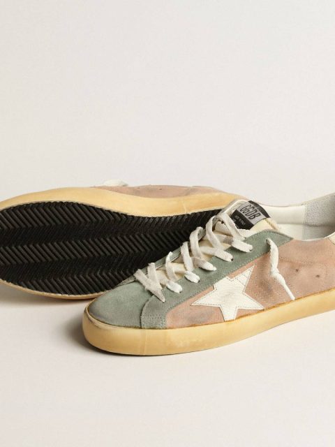 Men Super-Star In Brown And Green Suede With White Nappa Leather Star Golden Goose Super-Star - Image 3