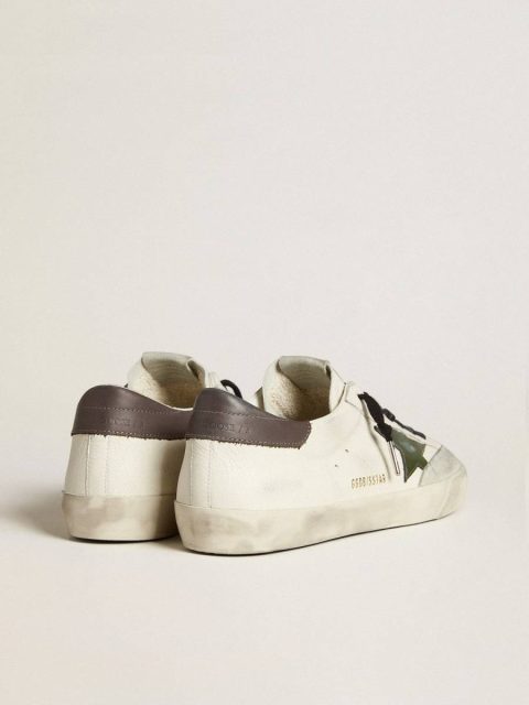 Men Super-Star Men's Super-Star In Nappa With Green Leather Star And Gray Leather Heel Tab Golden Goose - Image 5