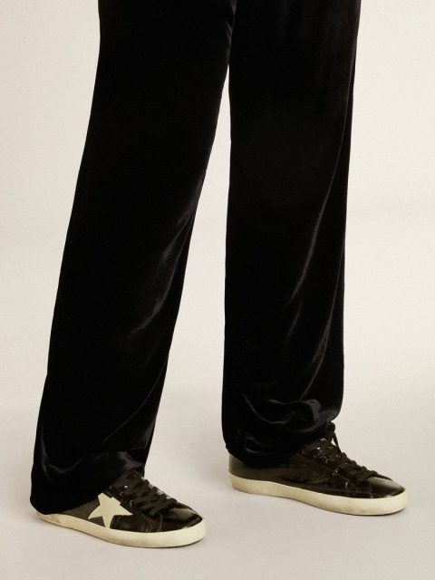 Men Super-Star Men's Super-Star Ltd In Black Patent Leather With Suede Star And Heel Tab Golden Goose - Image 3
