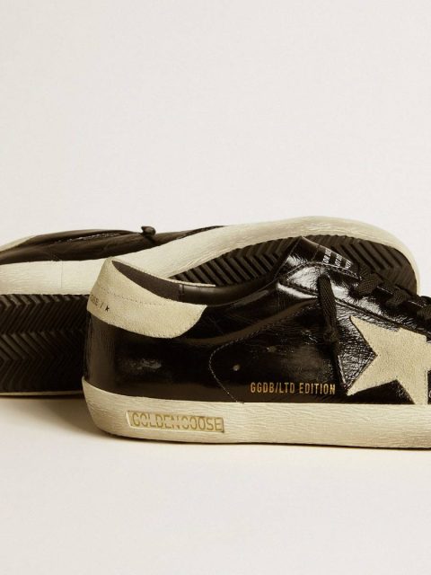 Men Super-Star Men's Super-Star Ltd In Black Patent Leather With Suede Star And Heel Tab Golden Goose - Image 4