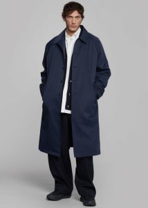 Men The Frankie Shop Blue Outerwear Emil Trench - Navy