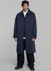 Men The Frankie Shop Blue Outerwear Emil Trench - Navy - Image 5